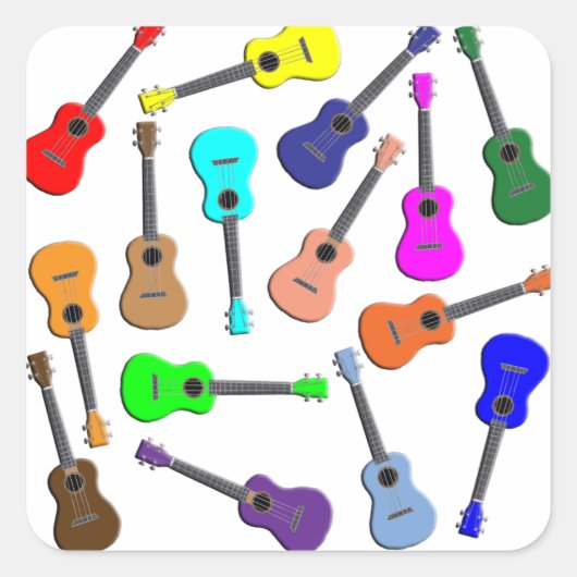 ウクレレレインボー スクエアシール (正面)