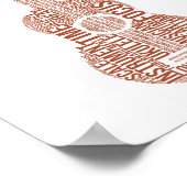 ウクレレワードクラウドウクレレプレイヤーハワイアン ポスター (角)