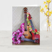 ウクレレ三 カード (黄色い花)