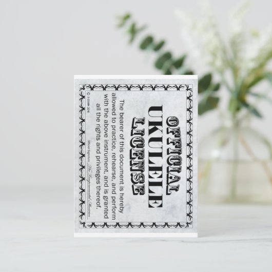 ウクレレ免許 ポストカード (スタンド正面)