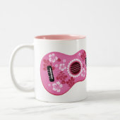 ウクレレ名前をカスタムするマグ ツートーンマグカップ (左)