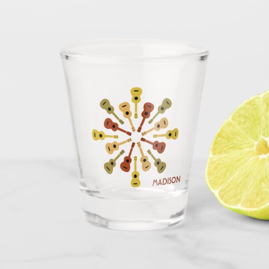 ウクレレ名前をカスタムする ショットグラス (正面)