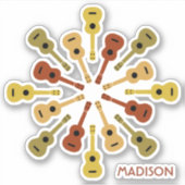 ウクレレ名前をカスタムする シール (正面)