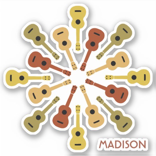 ウクレレ名前をカスタムする シール (正面)