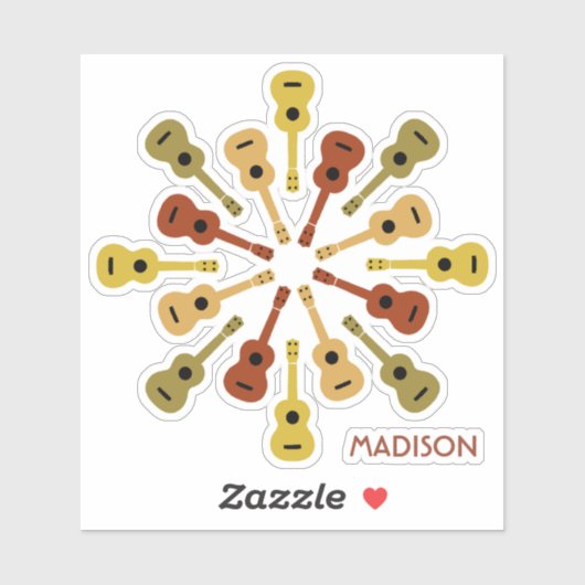 ウクレレ名前をカスタムする シール (シート)