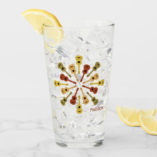 ウクレレ名前をカスタムする タンブラーグラス (アイス正面)