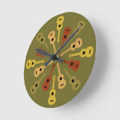 ウクレレ壁時計 ラウンド壁時計 (傾斜)