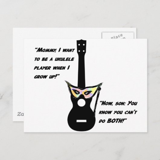 ウクレレ大人のユーモア ポストカード (正面/裏面)