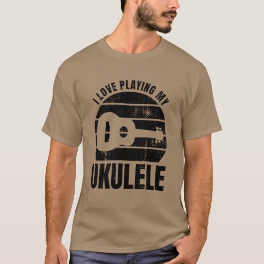 ウクレレ奏者の名言 ファミリー Tシャツ (正面)