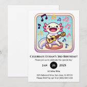 ウクレレ奏者アホロートルの誕生日 招待状 (正面/裏面)