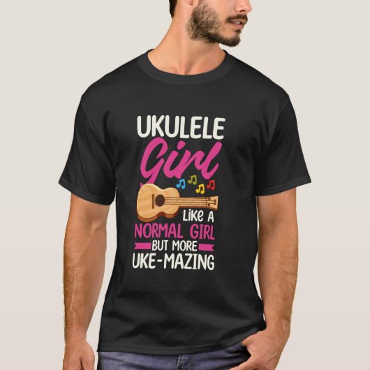 ウクレレ女子 ウクレレ ハワイアン ウクレレ奏者 Tシャツ (正面)