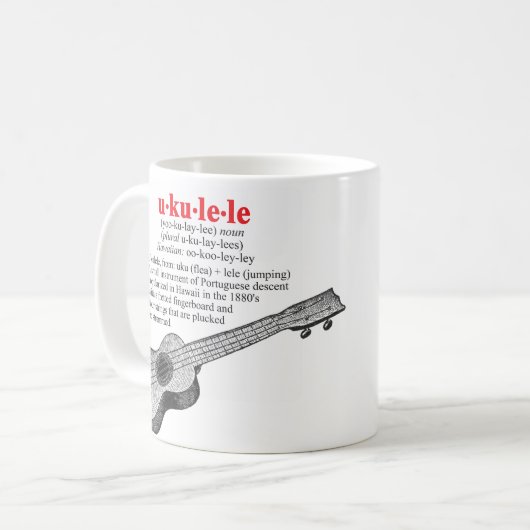 ウクレレ定義マグ コーヒーマグカップ (正面左)