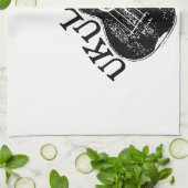 ウクレレ文字及び画像 キッチンタオル (折り畳み)