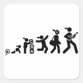 ウクレレ棋士 スクエアシール (正面)