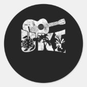 ウクレレ楽器アコースティックギターギフト ラウンドシール (正面)