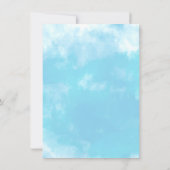 ウクレレ水色 |熱帯誕生日ルアウ（ハワイ式宴会）パーティー 招待状 (裏面)