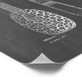 ウクレレ特許のデザイン- Chalkboard ポスター (角)