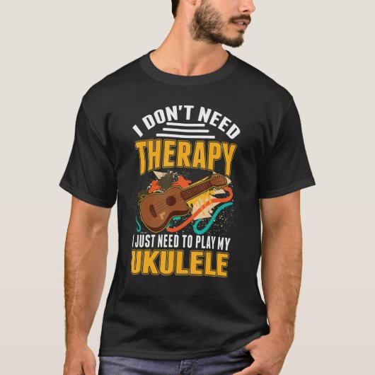 ウクレレ療法 ウクレレ奏者 ウクレレリスト Tシャツ (正面)