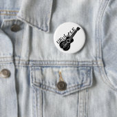 ウクレレ白黒文字と画像 缶バッジ (インサイチュ)