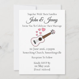 ウクレレ結婚式招待状ウケプレーヤーミュージシャン 招待状