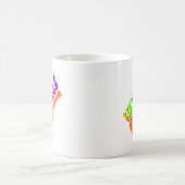 ウクレレ絞り染めグルーヴィ文字アート コーヒーマグカップ (中央)