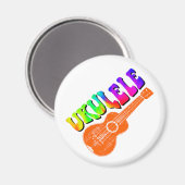 ウクレレ絞り染めグルーヴィ文字アート マグネット (正面/裏面)