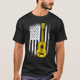 ウクレレ選手ハワイUSAアメリカンウクレレ Tシャツ