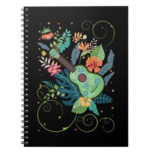ウクレレ音楽フラワーズハワイ ノートブック (正面)
