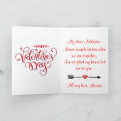 ウクレレ音楽モダン花ハッピーバレンタインデー カード (内部)