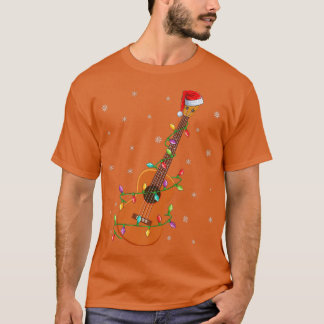 ウクレレ音楽愛好家クリスマスライツサンタウクレレChri Tシャツ