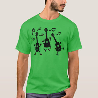 ウクレレ音楽 ビンテージ Tシャツ