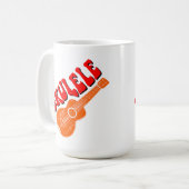 ウクレレ グルービー テキスト アート コーヒーマグカップ (正面左)