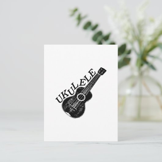 ウクレレ テキストと画像 ポストカード (スタンド正面)