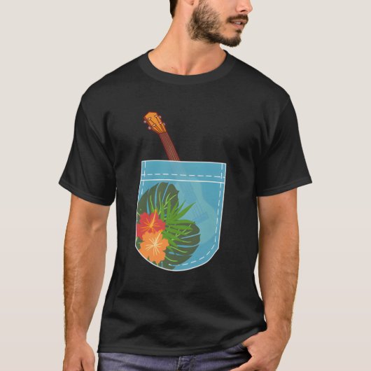 ウクレレ・ハワイ熱帯地方GIFウクレレ選手 Tシャツ (正面)