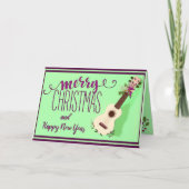 ウクレレ・メリークリスマスとハッピーニューイヤーカード シーズンカード (正面)