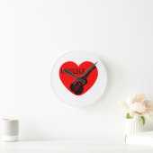 ウクレレ・ラブ ラウンド壁時計 (ホーム)