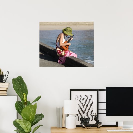 ウクレレ・レディ・イン・ハワイ ポスター (ホームオフィス)