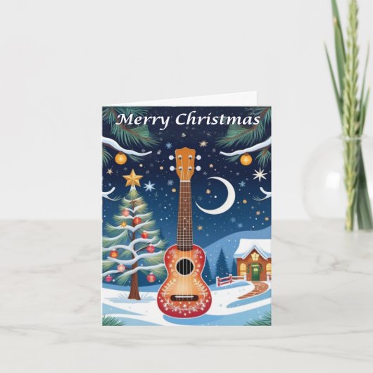 ウクレレ 楽器 雪の木 クリスマス (正面)