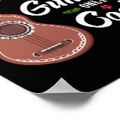 ウクレレLikeギターのみクールプレイヤーハワイアン ポスター (角)