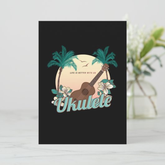 ウクレレUkeアコースティックギフトで人生は良い 招待状 (スタンド正面)