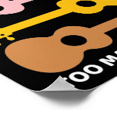 ウクレレUke選手が多すぎることは決してできない ポスター (角)