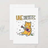 ウクレレUkelele Catギター音楽UKEでできる サンキューカード (正面/裏面)