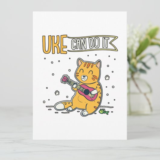 ウクレレUkelele Catギター音楽UKEでできる シーズンカード (スタンド正面)