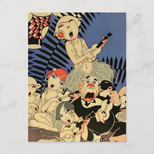 『ウクレールバンド』 1927年カバーby J Carlos ポストカード (正面)