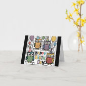 ウクールルおもしろいハッピーバースデー抽象芸術 カード (黄色い花)