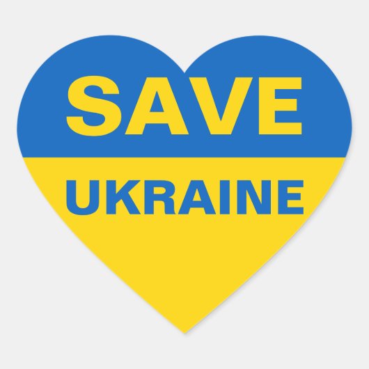 ウク救ライナウクライナ国旗 ハートシール (正面)