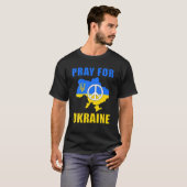 ウク祈ライナ国旗がない – UKRを支持 Tシャツ (正面フル)