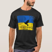 ウク祈ライナ国旗がない – UKRを支持 Tシャツ (正面)