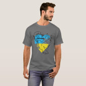 ウク祈ラナフラッグ無料ウクライナ – I Support Ukr Tシャツ (正面フル)