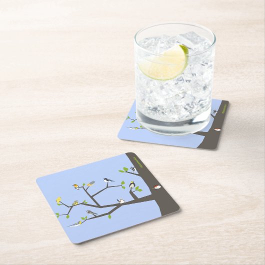 ウグイスのフォールアウトコースター スクエアペーパーコースター (インサイチュ)